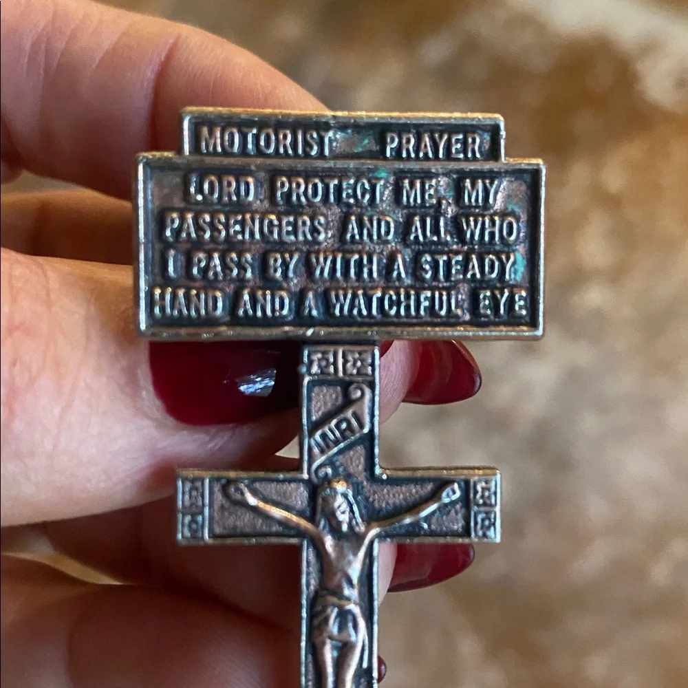 Bronze Crucifix with Motorist Prayer money clip